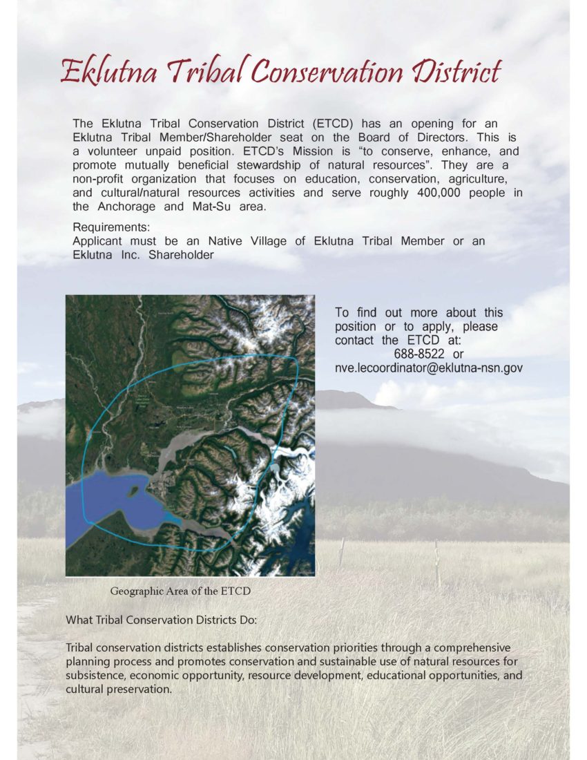 board member flyer - Native Village of Eklutna